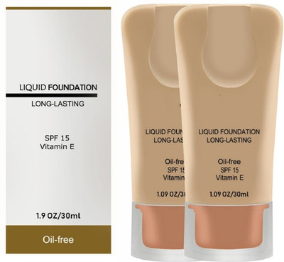 GFSU - GO FOR SOMETHING UNIQUE Liquid Type Of All Skin Pake Of 2 Foundation(Beige, 60 ml)
