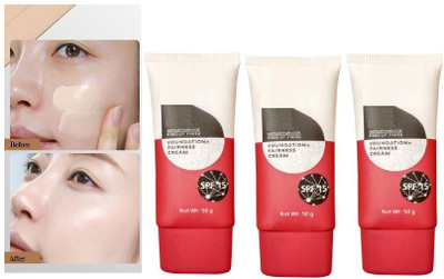 HUZURLU combo pace 3 matte finish long lasting spf foundation Foundation(ivory, 150 g)