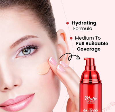 FLORERO Red mouse matte perfect finish foundation Foundation(Ivory, 60 ml)