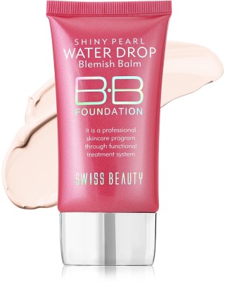 SWISS BEAUTY Matte Shiny Pearl Water Drop Blemish Long Lasting Balm BB Liquid  Foundation(SHADE-01, 40 ml)