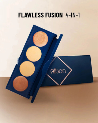 Albon Cosmetics Flawless Fusion 4IN1-Conceal,Cover,Contour & Glow –Mousse  Foundation(Lush1, Lush2, 18 g)