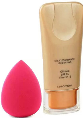 GABBU NEW OIL FREE LONG LASTING FOUNDATION WITH SOFT BELNDER Foundation(ivorey, 30 ml)