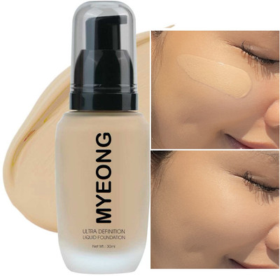 MYEONG Foundation | 24Hr Wear Waterproof, Full Coverage, Matte Finish  Foundation(Chocolate Mousse, 30 g)