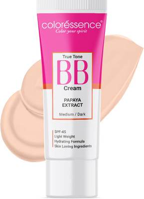 COLORESSENCE True Tone BB Cream with Papaya Extract | Semi Coverage Foundation Cream T2 Foundation(Papaya Extract, 25 g)
