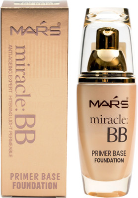 MARS Primer Base Foundation F04, Beige, 60ml With Lilium Aloevera Cream Foundation(Ivory, 60 ml)