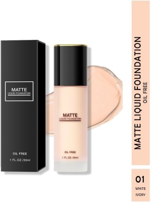 YAWI Matte Liquid Foundation Oil-Free Full Coverage Blendable  Foundation(White Ivory, 30 ml)