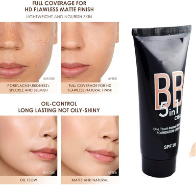 Aylily Ultra Smooth High Coverage Matte+Poreless Liquid Tube  Foundation(Natural Beige, 60 g)