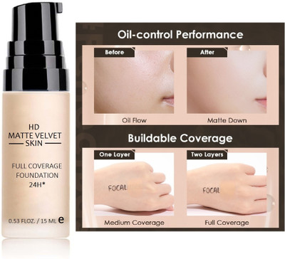 THTC HIGH COVERAGE FOUNDATION NATURAL BEIGE Foundation(NATURAL, 15 ml)