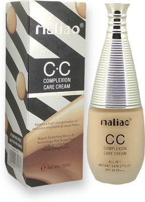 maliao CC Complexion Care Cream All in 1 Instant SPF 30 PA++ Skin Stylist 2 Foundation(SOFT IVORY, 50 ml)