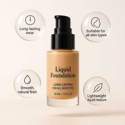 FIDAH Long-Lasting Liquid Foundation | Smooth Natural Finish | 30ml Foundation(Medium Beige, 30 ml)