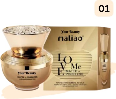 Your Beauty Maliao Love Me Matte + Poreless Liquid Foundation(Shade 01- White Ivory, 40 ml)