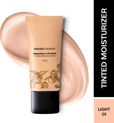 FACES CANADA Peaches N Cream Tinted Moisturizer - Light 01 | Non Oily Lightly Tinted BB Cream(35 g)