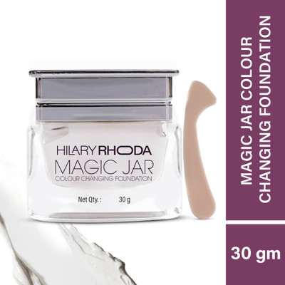 Hilary Rhoda Magic Jar Colour Changing Foundation | Long Lasting Formula | Buildable Coverage Foundation(White, 30 g)