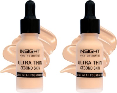Insight Ultra-Thin Second Skin Long Wear Foundation (02-ROSE BEIGE) Pack of 2 Foundation(ROSE BEIGE, 40 ml)