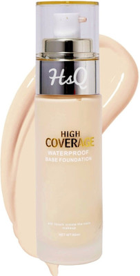 HSQ Waterproof High Coverage Foundation - Long-Lasting Matte Finish (50ml) Foundation(natural beige, 50 ml)