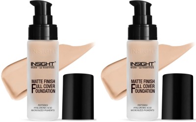 Insight Cosmetics Matte Finish Full Cover Foundation (LN13) Pack of 2 Foundation(LN13, 60 ml)