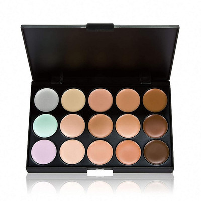 MYEONG 15 Colors Concealer Multi-Purpose Matte Concealer Corrector Palette Foundation(Multi Shade, 15 g)