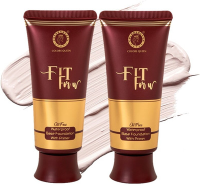 COLORS QUEEN Fit For U Oil Free & Waterproof Foundation Combo Pack of 2  Foundation(Ivory, 100 ml)