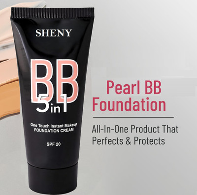 Sheny BB cream with skin tone matching, full coverage for acne-prone skin ( 5 in 1) Foundation(BEIGE, 60 g)