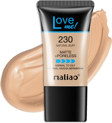 maliao Love Me Matte+Poreless Foundation for Normal to Oily Skin Foundation(230-NATUAL BUFF, 18 ml)