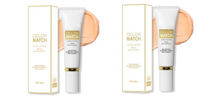 Luipui COLOUR MATCH LONG LASTING MAKEUP BASE FOUNDATION ( 50 ML ) PACK OF 2 Foundation(Beige, 50 ml)