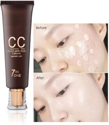 REIMICHI Cc Face Miracle Cream Waterproof 7 In 1 cream ivory Foundation(IVORY, 45 ml)