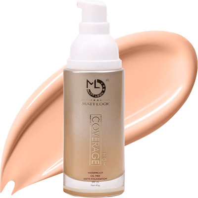 MATTLOOK High Coverage Waterproof oil Free Matte Foundation SPF 25 Foundation(09 Fawn, 45 ml)
