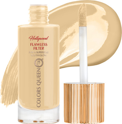 COLORS QUEEN Hollywood Flawless Liquid Foundation with Hydrating Formula & Radiant Finish Foundation(03 - Warm Peach, 35 ml)