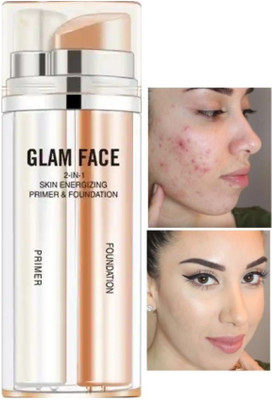 manasona NEW 2 IN 1 MATTE FINISH WATER PROOF & LONG LASTING PRIMER & FOUNDATION Foundation(beige, 60 ml)