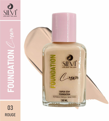 SILVI Perfecting Liquid Foundation Cream|Waterproof Full Coverage Long Lasting 12hrs Foundation(Rough, 30 ml)
