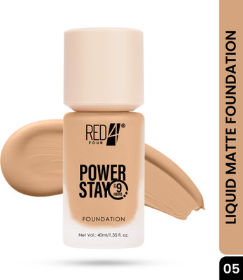 RED4 Power Stay Lightweight Foundation | Up to 9 Hours Long lasting  Foundation(05, 40 ml)