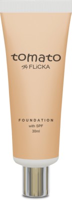 Flicka Tomato Foundation For Face Makeup, 02 Beige, 30ml Foundation(Beige, 30 ml)