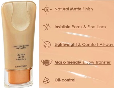 REIMICHI Hot Matte finish Face Miracle Foundation Cream water proof Foundation(LIGHT BEIGE, 30 ml)