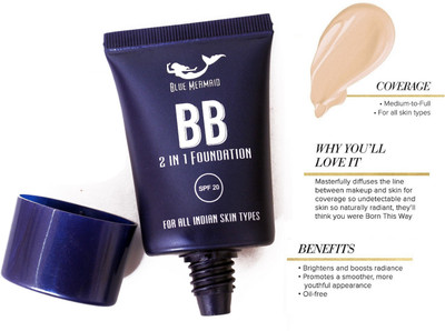 BLUEMERMAID Hydra Matte Foundation + Moisturizer + SPF 20 Foundation(Natural Ivory, 30 ml)