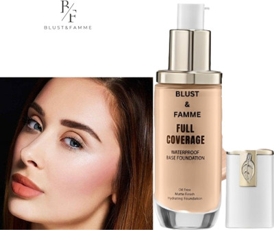 BLUST&FAMME Full Base full coverage foundation pack of 1 Foundation(Black, 45 ml)