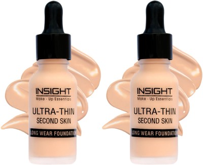 Insight Ultra-Thin Second Skin Long Wear Foundation (04-WARM BEIGE) Pack of 2 Foundation(WARM BEIGE, 40 ml)