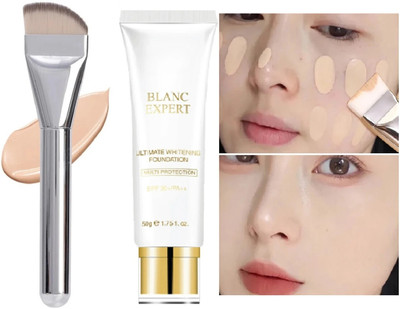 Yuency MATTE FOUNDATION for Superior Coverage Foundation With Applicator brush Foundation(beige, 30 ml)
