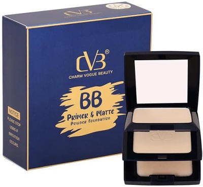 CVB BB Primer & Matte Powder Foundation Lightweight Pressed Makeup Base (Shade-01) Foundation(White Ivory, 100 g)