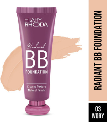Hilary Rhoda Radiant BB Foundation | Ultra-Creamy & Lightweight Formula | 9 to 5 Stay Foundation(Shade-03, Ivory, 60 g)