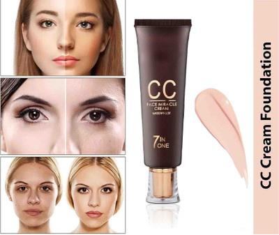 GFSU 7 in 1 Face Miracle Waterproof & Long Lasting, Anti-Ageing CC Cream Foundation(Ivory, 60 ml)