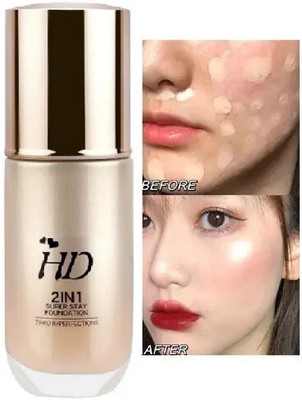 FLORERO H.D. Finished Full Coverage Foundation, Oil Free  Foundation(BEIGE, 60 ml)
