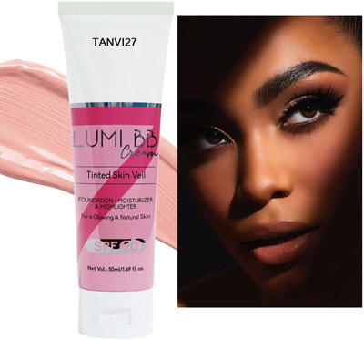 tanvi27 Luminous BB Cream Moisturizer + Highlighter + Foundation(Dusky Beige, 50 ml)