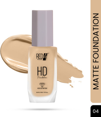 RED4 HD Foundation Long Lasting Full Coverage Waterproof Liquid Matte  Foundation(Ivory, 40 ml)