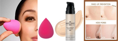 REIMICHI LIQUID MATTE FINISH 24H FOUNDATION WITH FOUNDATION BLENDER Foundation(IVORY, 15 ml)