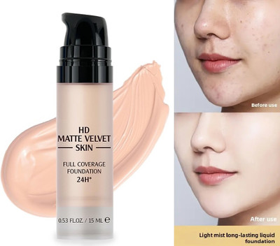 GULGLOW99 Moisturizing Liquid Foundation Creamy Skin Long Lasting Soft Full Coverage Foundation(SOFT IVORY, 15 ml)