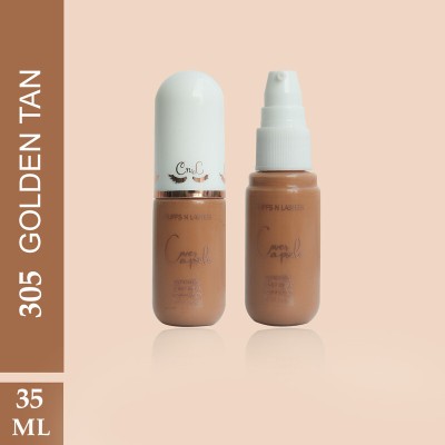 Cuffs N Lashes Cover Capsule Hydrating Foundation, Golden Tan 305 Foundation(Golden Tan 305, 35 ml)