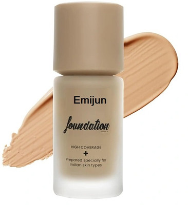 Emijun High-pigment| Full Coverage & Flawless Matte Finish foundation Foundation(BEIGE, 40 ml)
