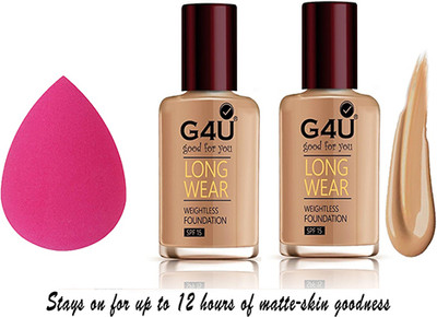 G4U HD Matte Finish Foundation | Full Coverage Liquid Base for Flawless Makeup Look Foundation(Natural, 60 ml)