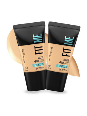 MAYBELLINE NEW YORK Fit Me Matte + Poreless 16H Oil Control Foundation, Shade 128, 18 ml, Pack of 2 Foundation(Shade 128, 36 ml)