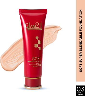 Glam21 Blendable Tube Foundation | Hides Skin Imperfections, Dark Spots, Fine lines Foundation(Vanilla Cream, 70 g)